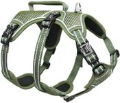 HEELE Dog Harness, Escape Proof Dog Harness, Release on Neck, No Pull Reflective Adjustable Vest with Durable Handle, Dog Harness for Outdoor Training Walking, Harness for Small/Active Dogs, Green, S