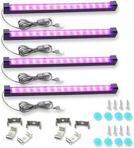 roperry Black Light Bar 10W 1ft LED Blacklight for Fluorescent Tapestry Poster Body Paint Glow Party UV Strip Lights for Cabinet and Display Magnetic (4 Pack)
