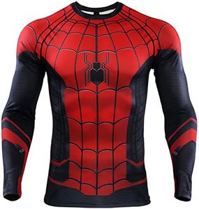 Camiseta de compresión de superhéroe para fitness, gimnasio, entrenamiento, deportes, disfraz de cosplay para mujeres y hombres, Spiderman, 3XL