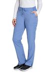 BARCO Grey's Anatomy Women's Mia Pant, Easy Care Medical Scrub Pants w/ 6 Pockets & Elastic Drawcord Waistband, Ciel, L Petite