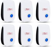 Ultrasonic Pest Repeller Pack of 6, Pest Control Ultrasonic Repellent Electronic Insects Rodents Repellent for Mosquito, Mouse, Cockroaches,Rats,Bug, Spider, Ant, Flies