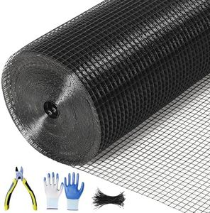 Hardware Cloth 1/2 inch 72 x 100 ft 19 Gauge Chicken Wire Fence Galvanized Steel Mesh Rolled Fencing for Garden Supports Poultry Netting Cage Snake Fence Tree Guard, Black