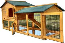 Eggshell FULL FLOOR TRAYS INCLUDED!! EXTRA LARGE SMOKEY XXL NATURAL COLOUR RABBIT HUTCH GUINEA PIG HUTCHES RUN RUNS LARGE 2 TIER WITH NIGHT SHUTTER