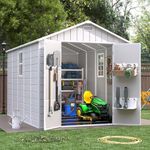 VONZOY Outdoor Resin Storage Shed, 