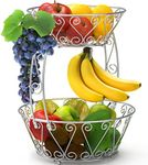 SimpleHouseware 2-Tier Fruit Basket, Countertop Fruit Bowl, Chrome