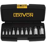 LEXIVON XZN Triple Square Spline Bit Socket Set, Premium S2 Alloy Steel | 10-Piece European Style M4 - M18 Set | Enhanced Storage Case (LX-145)