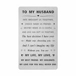 SOUSYOKYO Husband Fathers Day Card Gifts from Wife - Personalized Love My Husband Birthday Gift Ideas, Mens Anniversary Card for Husband Him