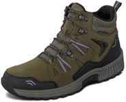 Orthofeet Women's Orthopedic Olive Leather Dakota Hiking Boots, Size 5.5