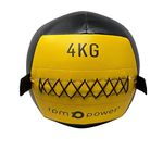 RPM Power Wall Ball - Soft Medicine Ball/Wall Medicine Ball for Full Body Workout and Strength Exercises (2kg - 10kg) (4kg - Yellow)