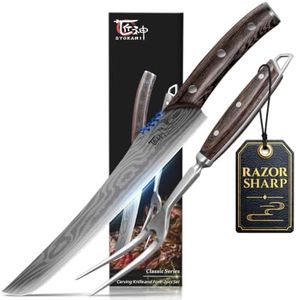SYOKAMI Turkey Carving Knife Set, 10.2 Inch Brisket Knife & Carving Fork