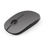 Unipows Wireless Mouse - 2.4G Slim Portable Computer Mouse with Nano Receiver, Less Noise Mobile Optical Mice for Notebook, PC, Laptop, Computer, Mac (Black and Grey)