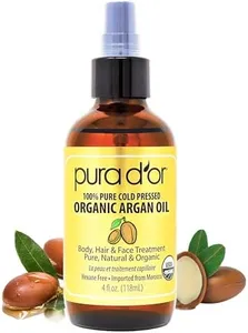PURA D'OR Organic Moroccan Argan Oil (4oz / 118mL) USDA Certified 100% Pure Cold Pressed Virgin Premium Grade Moisturizer Treatment for Dry, Damaged Skin, Hair, Face, Body, Scalp (Packaging may vary)