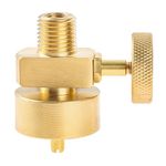 1LB Brass Propane Needle Control Valve, Disposable Adjustable Pressure Propane Gas Regulator Valve with 1/4" Male NPT Thread x 1"-20 Female Cylinder Thread Adapter Fitting