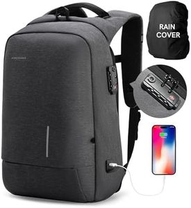 Lightweight Travel Laptop Backpack, Kingsons Business Travel Computer Bag Slim Laptop Rucksack Dark Grey 17IN