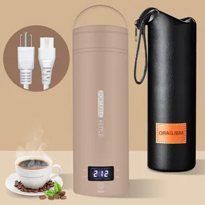 Travel Electric Kettle Portable Small Mini Tea Coffee Kettle Water Boiler, Water Heater with 4 Temperature Control,304 Stainless Steel with Auto Shut-Off & Boil Dry Protection, BPA-Free