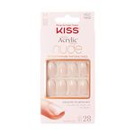 KISS Salon Acrylic French Nude Collection, Graceful, Medium Length Nude Fake Nails, Includes 28 False Nails, Nail Glue, Nail File, and Manicure Stick (Packing May Vary)