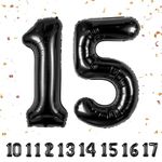 Number Balloons 15,Black Balloons 15 for Birhtday Party Decoration,40 Inch Giant Helium Foil Number Balloons for Women Men 15th Birthday Party Decor Anniversary Party Decorations Supplies