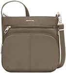 Travelon Anti-Theft Classic North/South Crossbody Bag, Brown, 11.5" x 11" x 3.5", Anti-theft Classic North/South Crossbody Bag