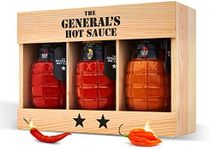 The General’s Hot Sauce 6oz, 3-Pack Wood Box Gift Set – Gourmet Hot Sauce Variety with Cayenne & Habanero – American Grown, All-Natural, Spicy Sauce Collection - Veteran-Owned