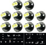 britelites Jtech 10x T4 / T4.2 Neo Wedge 2 SMD LED White Car Dashboard Instrument Cluster Panel, A/C Climate Control HVAC Switch Light Bulb