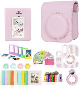 8 in 1 Gift Bundle for Instax Mini 12 Camera- Case, Album and Other Accersories for Polaroid Film and Photos (Pastel Pink)