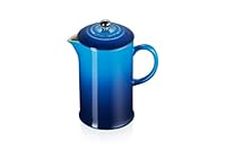 Le Creuset Stoneware Cafetière French Press with Stainless Steel Plunger, 1 Litre, Serves 3-4 Cups, Azure, 60706082200003