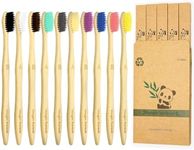 10 Pcs Bamboo Toothbrush with Colou