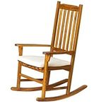 Panana Acacia Wood Rocking Chair Outdoor Porch Rocker with Cushion Wooden Armchair for Patio, Garden, Balcony, Backyard, Living Room