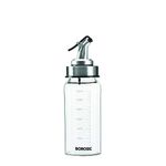 Borosil Oil Dispencer | Borosilicate Glass Oil Bottle with Silicon Funnel | Leakproof, BPA Free Oil Container for Kitchen | Transparent (250 ml)