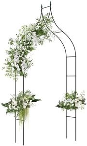 GOPLUS Arche de Jardin, Treillis pour Plantes Grimpantes, Arche à Rosiers, Décoration de Mariage de Style Gothique pour Extérieur et Intérieur, Jardin, Pelouse, Cour,125 x 39 x 287CM