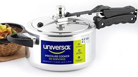 Universal 4.2 Quart / 4 Liter Pressure Cooker, 5 Servings, Pressure Canner With Multiple Safety Systems and Heat Resistant Handles For Can, Soup, Meat, Beans