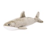 ZippyPaws Jigglerz - Zippy Paws Dog Beach Toy for Large and Small Dogs, Sea Animal Plush Toy with No Stuffing, Ocean Animals Themed Squeaky Interactive Dog Toys with Crinkle Head and Tail, Shark