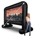 16 FT Inflatable Movie Screen for Outside, Blow up Projector Screen for Outdoor Backyard Use,Support Front and Rear Projection