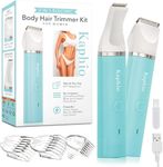 Bikini Trimmer for Women Pubic Hair: Eletctric Razors for Women - Rechargeable Eletctric Shaver for Women - Painless Bikini Trimmer Waterproof IPX7 for Body Hair Tiffany Blue