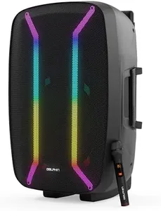Dolphin Elite 2115R: High-Powered 15" Portable Bluetooth Party Speaker – Rechargeable with Multicolor LED Lights, XLR & AUX Inputs, Long-Lasting Battery, and Monster Bass