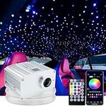 AMKI 10W Twinkle RGBW LED Fiber Optic Star Ceiling Kit Light with 28key RF Remote (150pcs*0.03in*6.5ft)