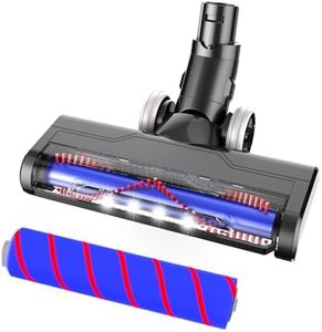 Updated Motorized Brush with Headlights for Dyson V6 Series DC59 DC62 Vacuum Cleaners,Two Rollers Replacement Head of Soft & PP Bristles Roller, Motorhead Attachment for Wood Floor, Carpet Cleaning