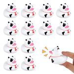 NQEUEPN 12pcs Cow Ducks, Mini Cow Rubber Ducks Novelty Funny Cow Print Duck Cowboy Duck Small Duckies Baby Bathtub Duck Toys for Baby Shower Party Favors Decoration Swimming Pool Supplies