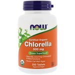 NOW Foods - Chlorella Green Superfood Certified Organic 500 mg. - 200 Tablets ( Multi-Pack)