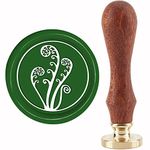 CRASPIRE Fiddlehead Wax Seal Stamp Fern Sealing Wax Stamps 30mm Retro Vintage Removable Brass Stamp Head with Wood Handle for Wedding Invitations Halloween Christmas Thanksgiving Gift Packing