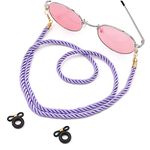 Kalevel Eyeglass Chain Holder Glasses Strap String Sunglass Lanyard Eyewear Cord for Women 29.5in (Light Purple)