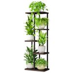 Bamworld Corner Plant Stand Indoor 5 Tier Metal Plant Shelf Black Plant Stands for Multiple Plants Small Plants Pots Flower Stand Pot Holder for Patio Garden Corner Balcony Living Room Narrow