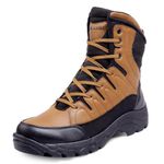 Bacca Bucci® Flame Original 7-Eye Moto Inspired Mild Water Proof High top Ankle Snow Boots for Men- Brown, Size UK9