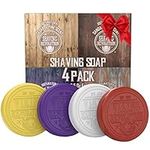 Viking Revolution - Shaving Soap - 4 Pack Variety Sandalwood, Cedar Pine, Clary Sage, Bay Rum - Smooth Wet Shave - Gifts For Men - 4 x 70 g