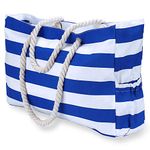 KUAK Beach Bag for Women - Extra Large Beach Bags Waterproof Sandproof Shoulder Tote Bag with Linging Zipper Pockets for Family Vacation Pool