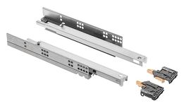 GTV - Underfloor Guides 1 Pair Drawer Slides with Soft Close System - Self-closing Drawer Runners - Modern Slide with Damping, Full Extension, 450 mm, Maximum Load 35 kg