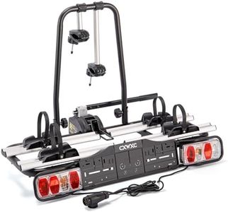 Porte-vélos pour attelage de remorque - Porte-vélos de voiture pour vélos électriques et roues standard - Peut contenir 2 vélos - Sécurité à dégagement rapide - Système d'éclairage 13/7 broches -
