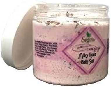 16 OZ COCOJOJO MILKY ROSE BATH SALT WITH ROSE PETALS for RELAXING BATH EXFOLIATE BATH SALT AROMATHERAPY