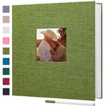 Finksy Large Photo Album Self Adhesive 3x5 4x6 5x7 8x10 Pictures Linen Cover 40 Blank Pages Magnetic DIY Scrapbook Album with A Metallic Pen