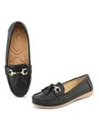 XE Looks Women's Smart Chain Loafer Ballet & Moccasins for Women & Girls Footwear Black